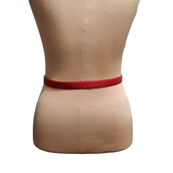 Worthington Vintage Red Belt Gold Buckle Statement Bombshell 80s Revival Glam - Picture 4 of 8